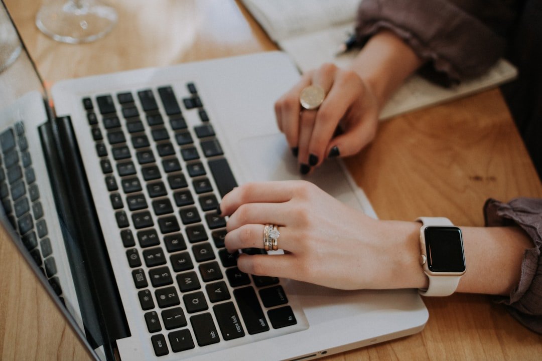 Content marketing and SEO blog writing on a laptop